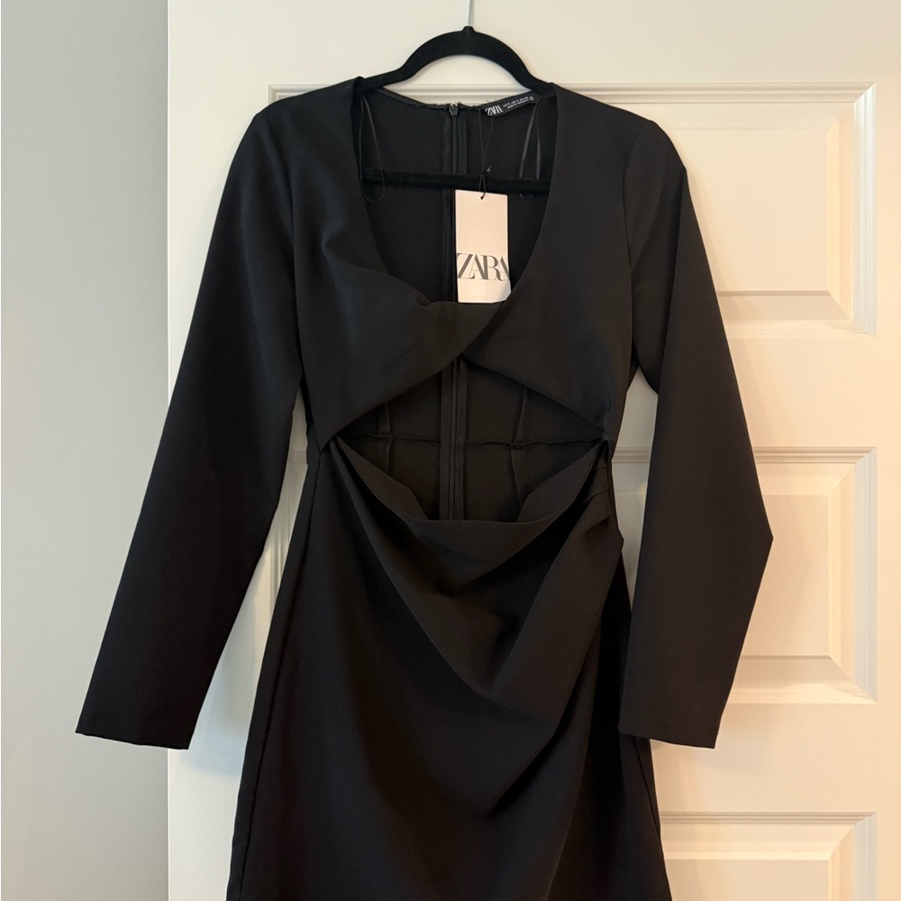 Zara Black Long Sleeve Dress